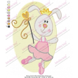 Bunny Queen Witch Embroidery Design